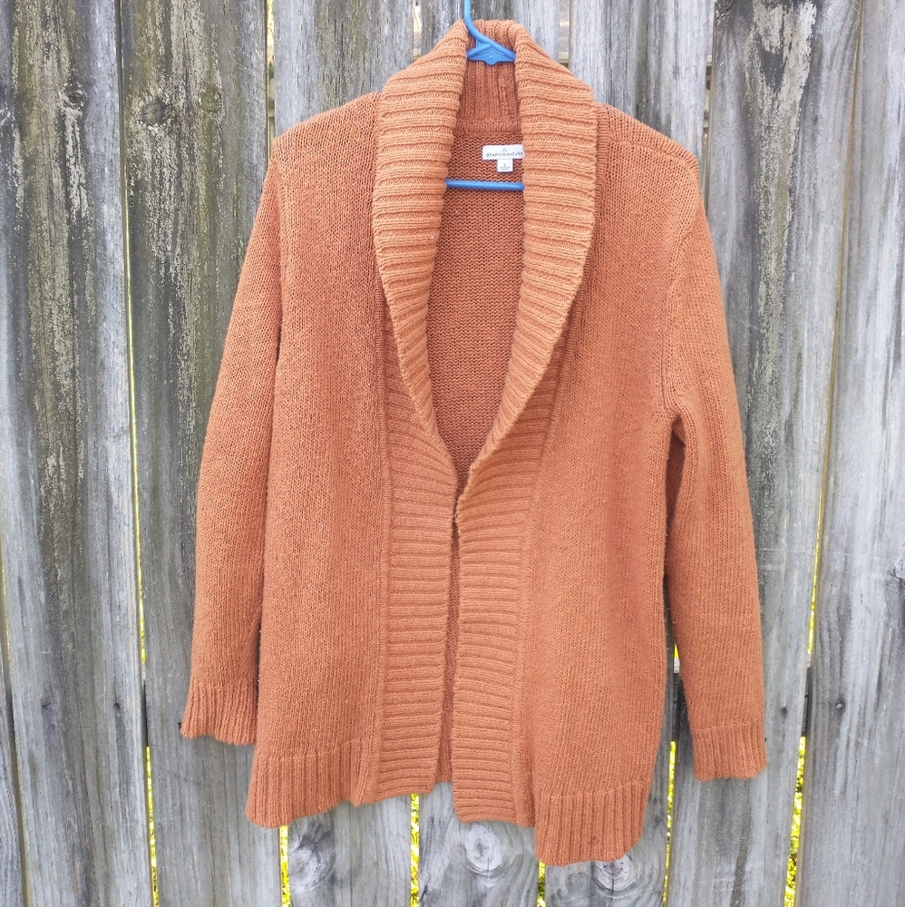 LL Bean Signature Cotton Slub Long Cardigan Sweater